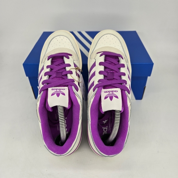 New Adidas Forum Low CL 'White Purple Burst' Women's Shoes Size 8.5 - Picture 5 of 8